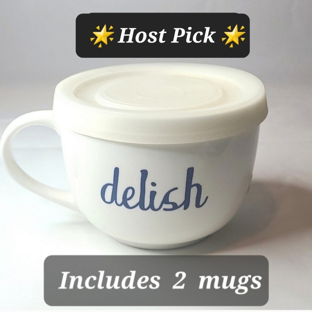 🌟 2 Soup Coffee Mugs With Lids 20 oz